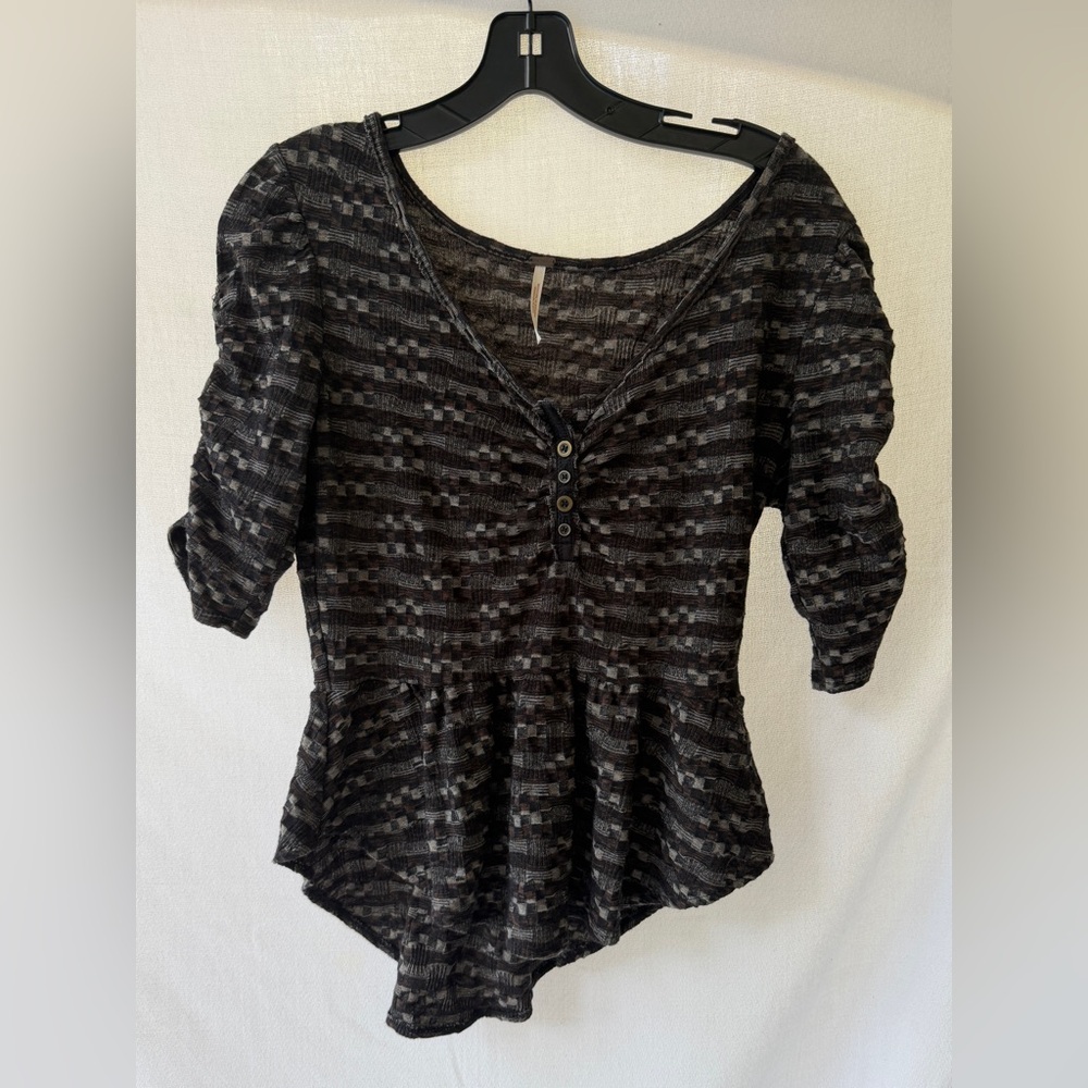 Free People Henley Peplum Top in Excellent Condition Small